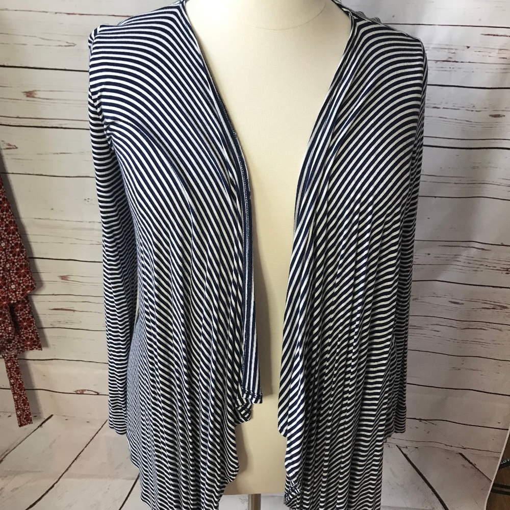 Cardigan Blue and White Striped 2x